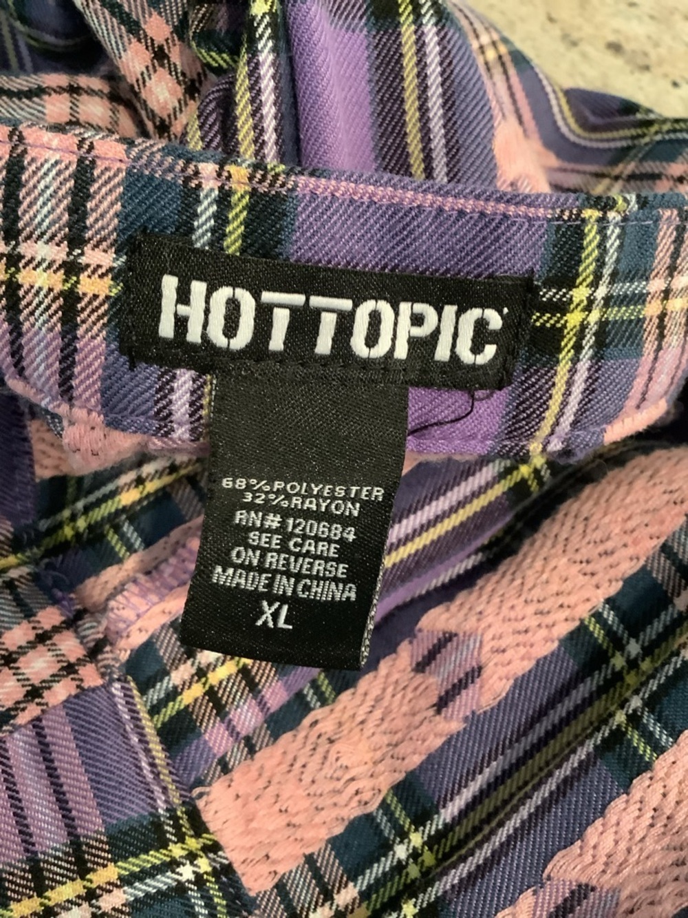 Hot Topic Purple Plaid & Pink Hearts Pleated Skirt Size XL - Picture 5 of 9